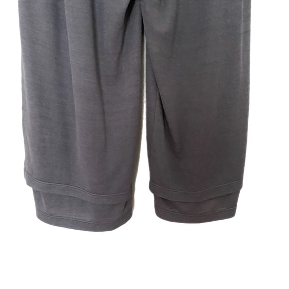 Pickadilly Canada Pebble Grey Bonnies Cropped Knit Layered Side Button Pants M - Picture 7 of 8